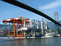 Vancouver Lions Gate Bridge Zhen Hua Container Crane Shipping